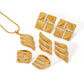 Gold Earrings Necklace and Rings in Marine Style