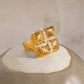Gold Earrings Necklace and Rings in Marine Style