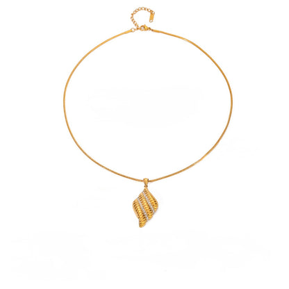 Gold Earrings Necklace and Rings in Marine Style