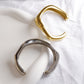 Glossy Curved C- Silver Shaped Bracelet